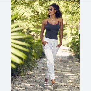 NWT Athleta Cabo Linen Jogger in Calla Lily White Size 24 Plus Size